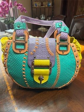 Versace 2010 Alice in Wonderland Python Bag